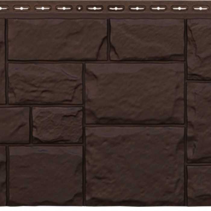 Фасадная панель Grand Line Крупный камень Стандарт Коричневый